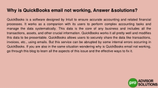 Why QuickBooks Email Is Not Working, Replies and Solutions?