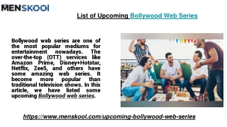 List of Upcoming Bollywood Web Series