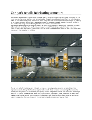 Car park tensile fabricating structure in pune