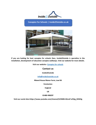 Canopies for schools