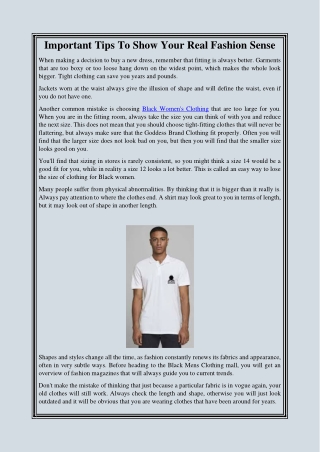 Important Tips To Show Your Real Fashion Sense