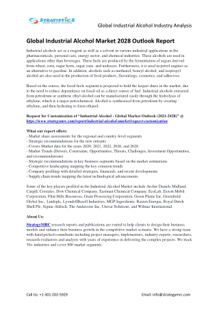 Global Industrial Alcohol Industry Report Key Players Analysis