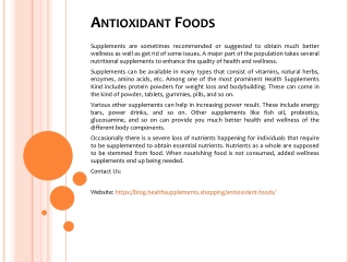 Antioxidant Foods