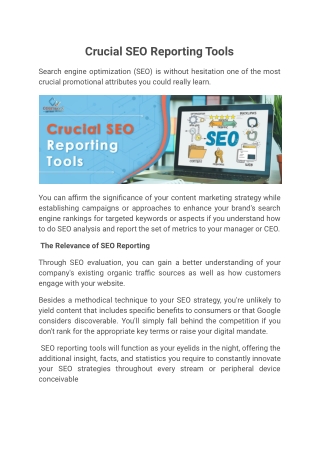 Crucial SEO Reporting Tools