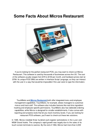 Some Facts About Micros Restaurant.ppt
