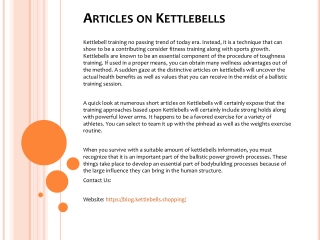 Articles on Kettlebells