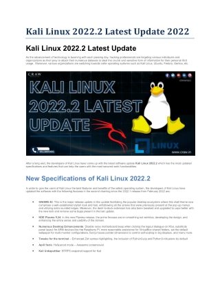 Kali Linux 2022.2 Latest Update 2022