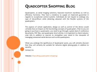 Quadcopter Shopping Blog