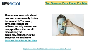 Top Summer Face Packs For Men