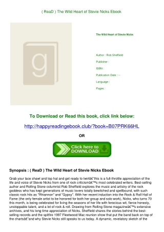 ( ReaD ) The Wild Heart of Stevie Nicks Ebook