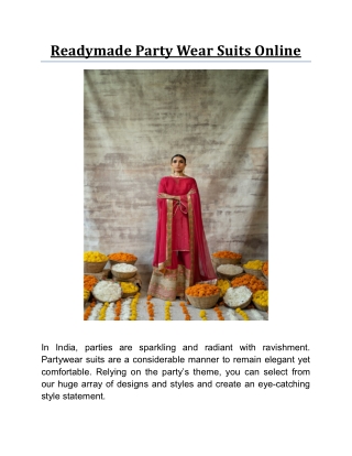 Readymade Party Wear Suits Online