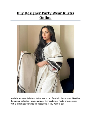 Buy Designer Party Wear Kurtis Online