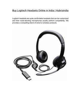 Buy Logitech Headsets Online in India | Hubrisindia