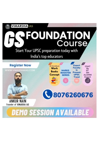 FOUNDATION COURSE AT VIMARSHA IAS