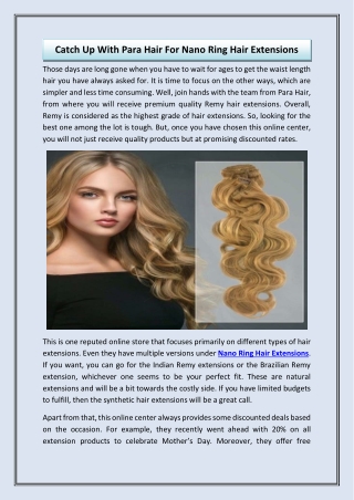 Catch Up With Para Hair For Nano Ring Hair Extensions-converted