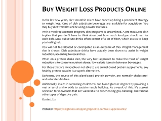 Buy Weight Loss Products Online