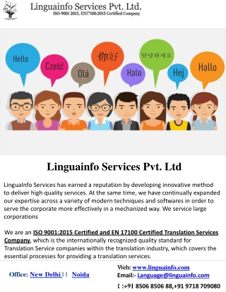 Language Translation Company In India