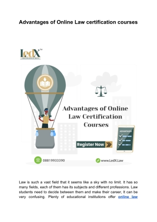Advantages of online law courses