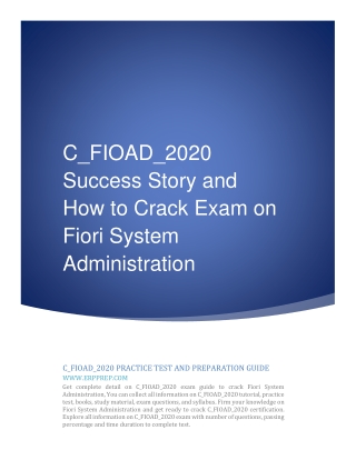 C_FIOAD_2020 Success Story and How to Crack Exam on Fiori System Administration