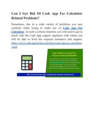 Can I Get Rid Of Cash App Fee Calculator Related Problems?
