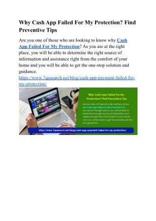 Why Cash App Failed For My Protection? Find Preventive Tips