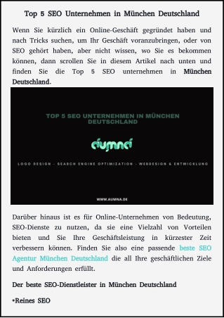 der beste seo agenturanbieter in münchen deutschland