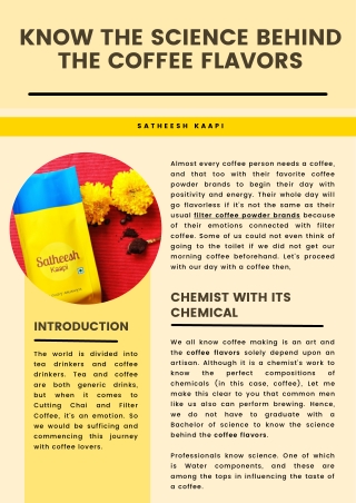 Know The Science Behind The Coffee flavors