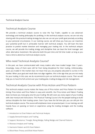 Technical Analysis Course