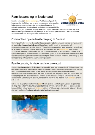 Familiecamping Nederland  Camping de Paal