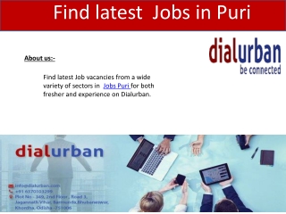 Jobs in Puri