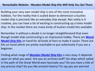 Remarkable Website - Wooden Model Ship Kits Will Help You Get There