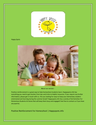 Positive Reinforcement For Homeschool  Happyspots.info