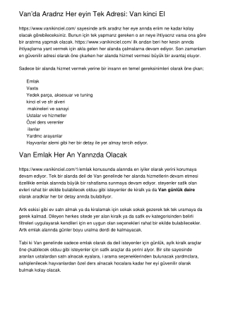 Van’da Aradığınız Her Şeyin Tek Adresi: Van İkinci El