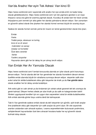 Van’da Aradığınız Her Şeyin Tek Adresi: Van İkinci El