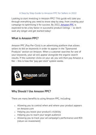 A Step by Step Guide to Amazon PPC for Sellers in 2022