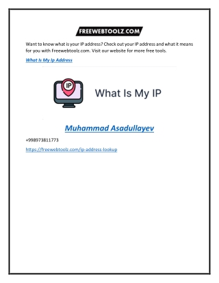 What Is My Ip Addres  Freewebtoolz.com