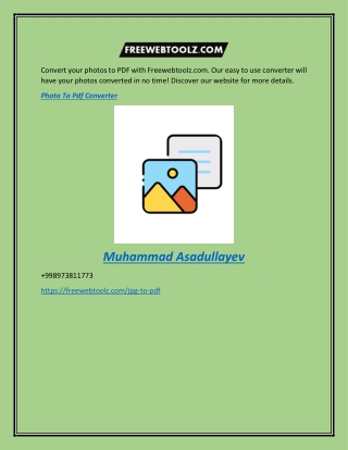 Photo to Pdf Converters  Freewebtoolz.com