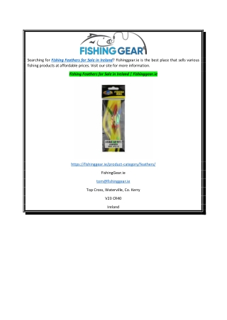 Fishing Feathers for Sale in Ireland  Fishinggear.ie