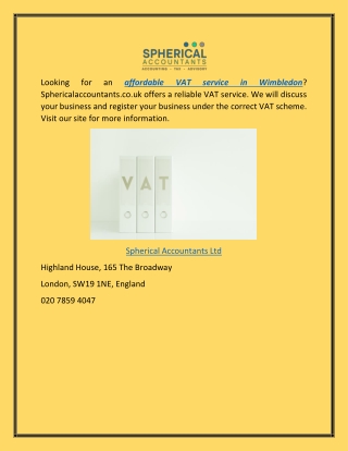 Affordable Vat Services in Wimbledon Sphericalaccountants.co.uk