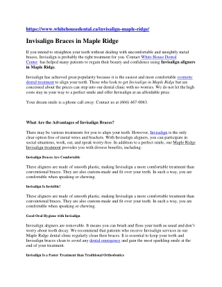 Invisalign Braces in Maple Ridge