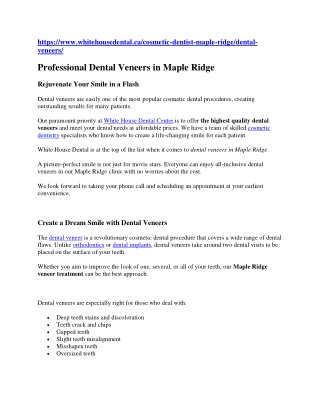 Professional Dental Veneers in Maple Ridge