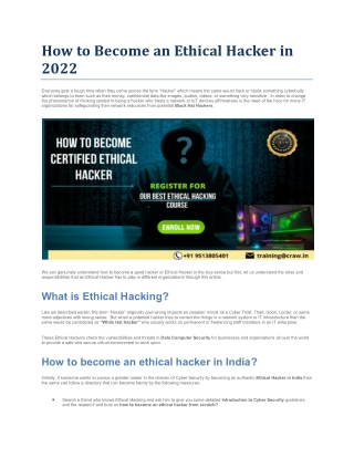 How to Become an Ethical Hacker in 2022
