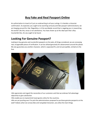 Buy Real and Fake Passport Online