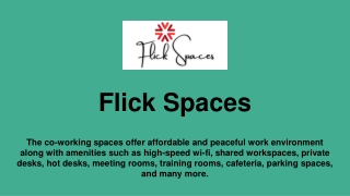 Furnished Office Space for Rent in Bangalore - Flick Spaces