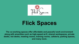 Furnished Office Space for Rent in Bangalore - Flick Spaces