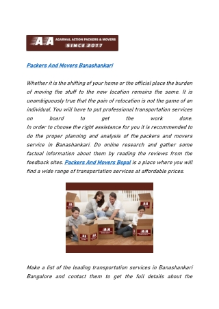 Packers And Movers Banashankari