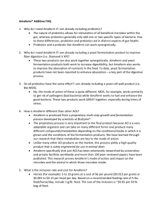 BIOZYME Amaferm FAQ