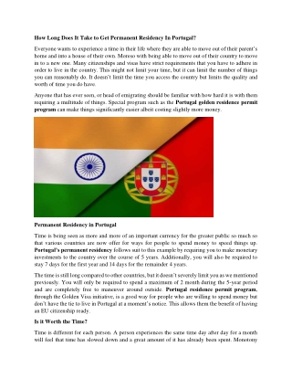 How Long Does It Take to Get Permanent Residency in Portugal