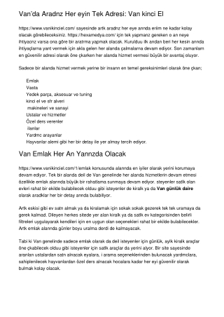 Van’da Aradığınız Her Şeyin Tek Adresi: Van İkinci El