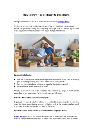 How to Know if You’re Ready to Buy a Home